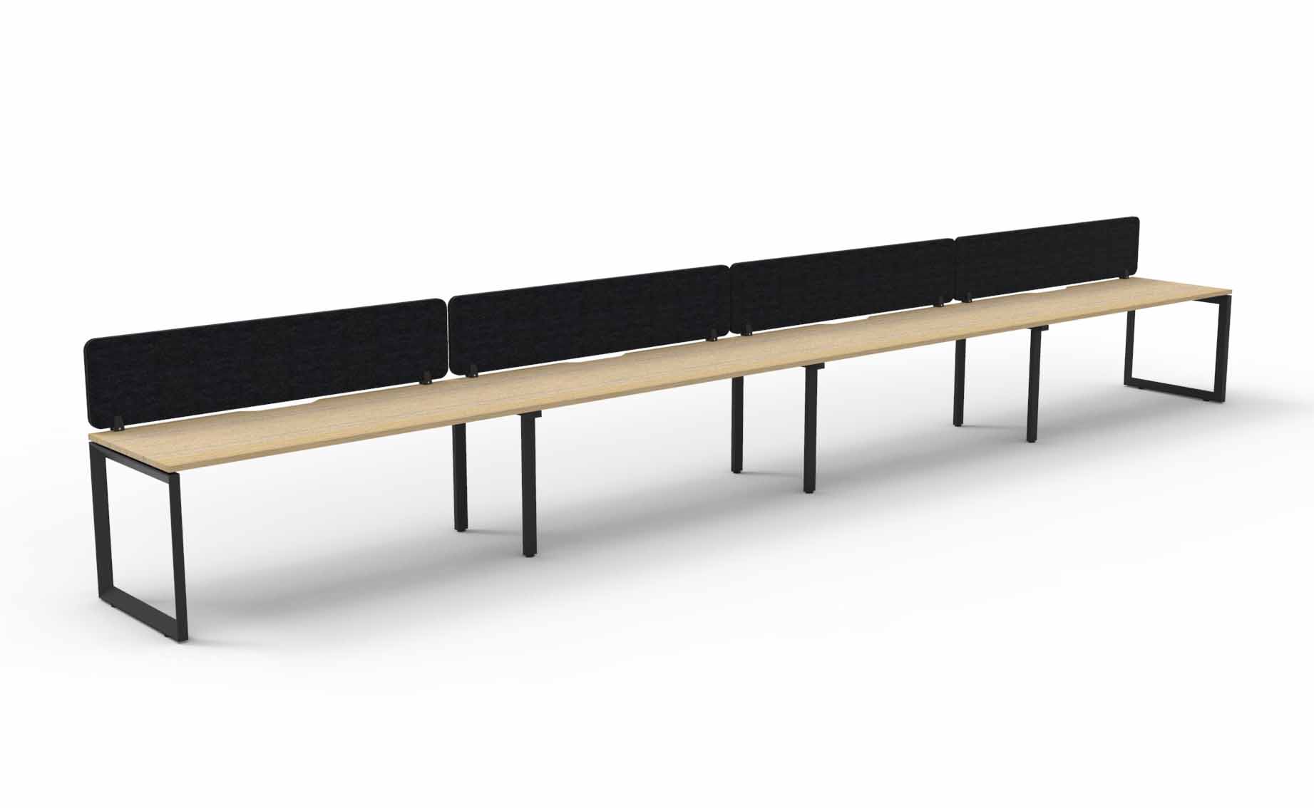 Loop 4 Person Single Sided Workstation - with Eco Screen